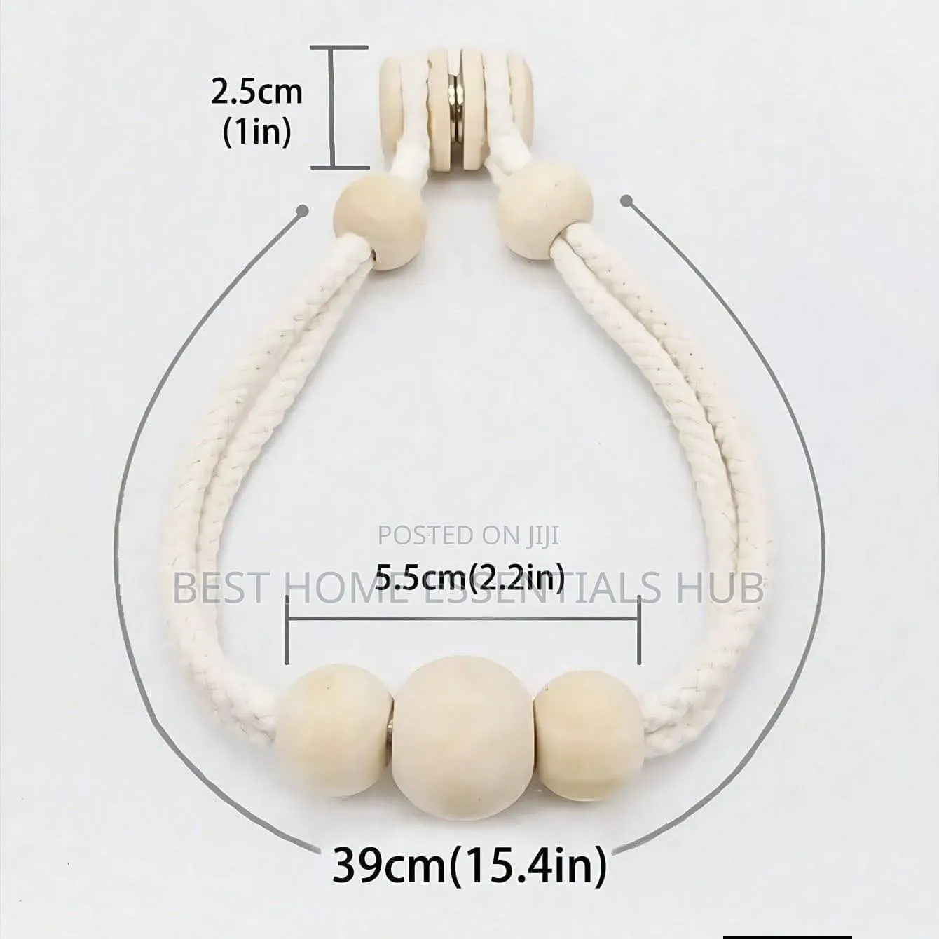 Magnetic 2pc Curtain Tie Backs With Wooden Beads