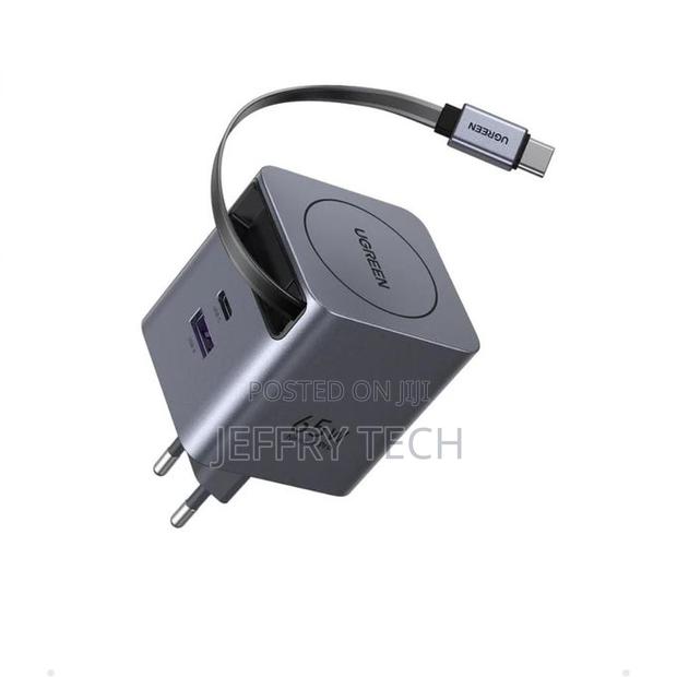 Ugreen Gan 65w Fast Charger Retractable Usb-C - Fast Charging for 3 De - thumbnail 2