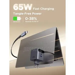 Ugreen Gan 65w Fast Charger Retractable Usb-C - Fast Charging for 3 De