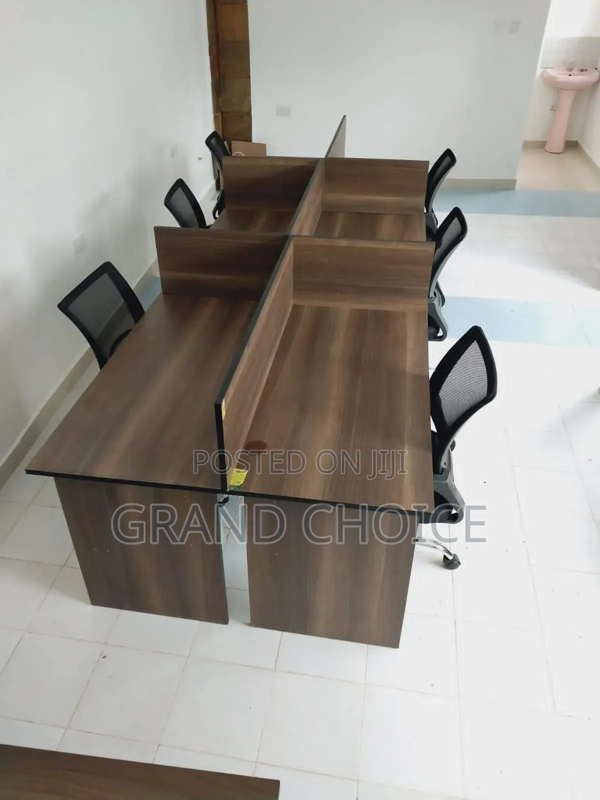 6way Workstation MDF With Mesh Chair Combined