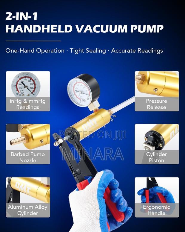 Brake Bleeding Kit With Hand Vacuum Pump Pressure Tester - thumbnail 3