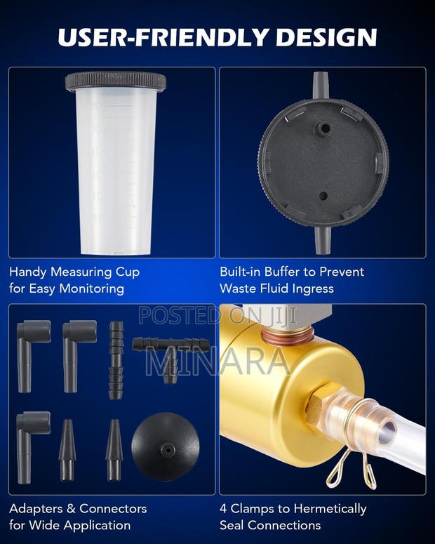 Brake Bleeding Kit With Hand Vacuum Pump Pressure Tester - thumbnail 4