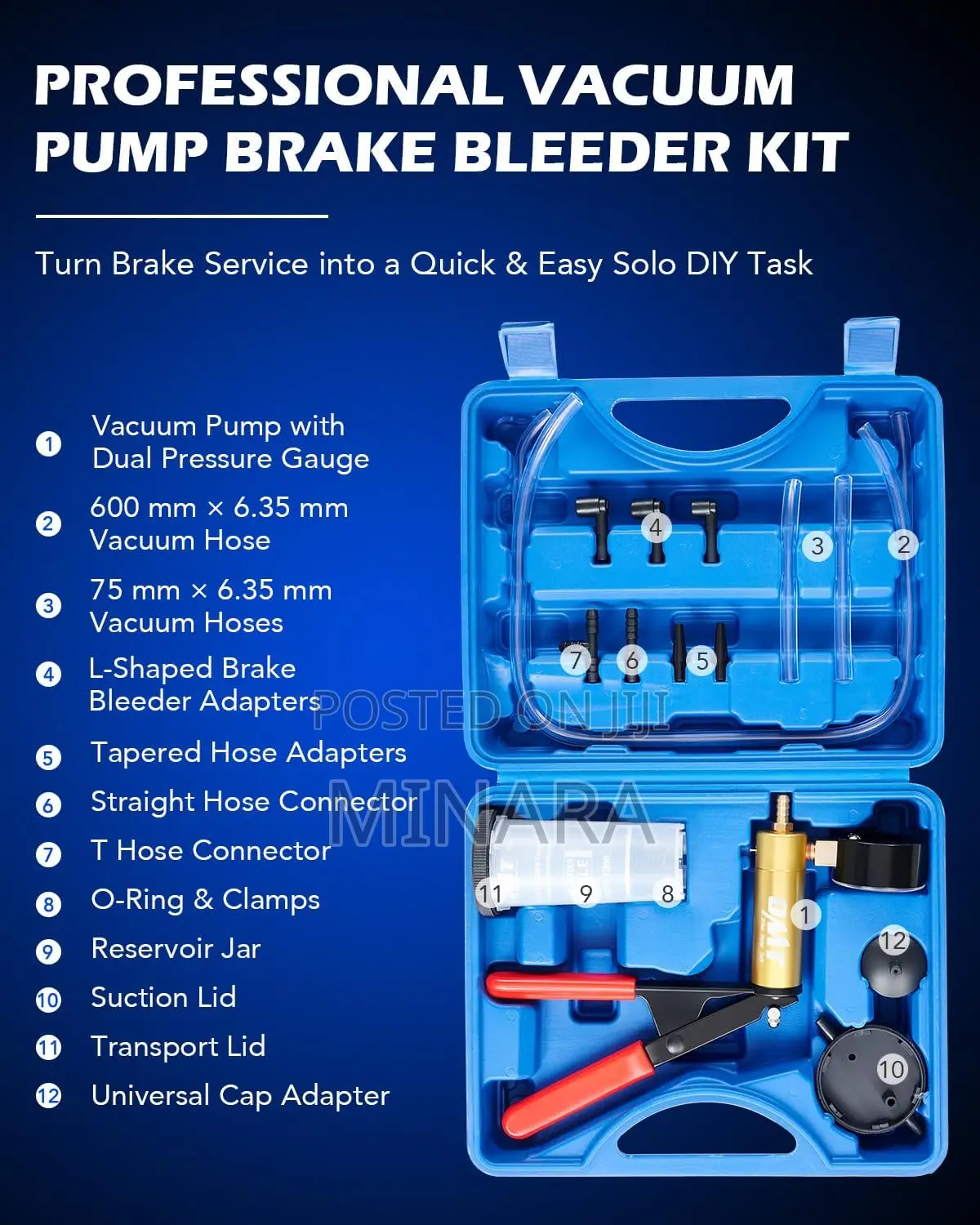 Brake Bleeding Kit With Hand Vacuum Pump Pressure Tester