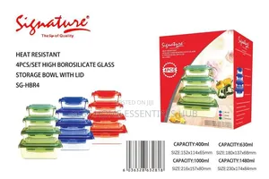 *Set of 4 Glass Storage Containers,/Lunch Set-Microwave Friendly