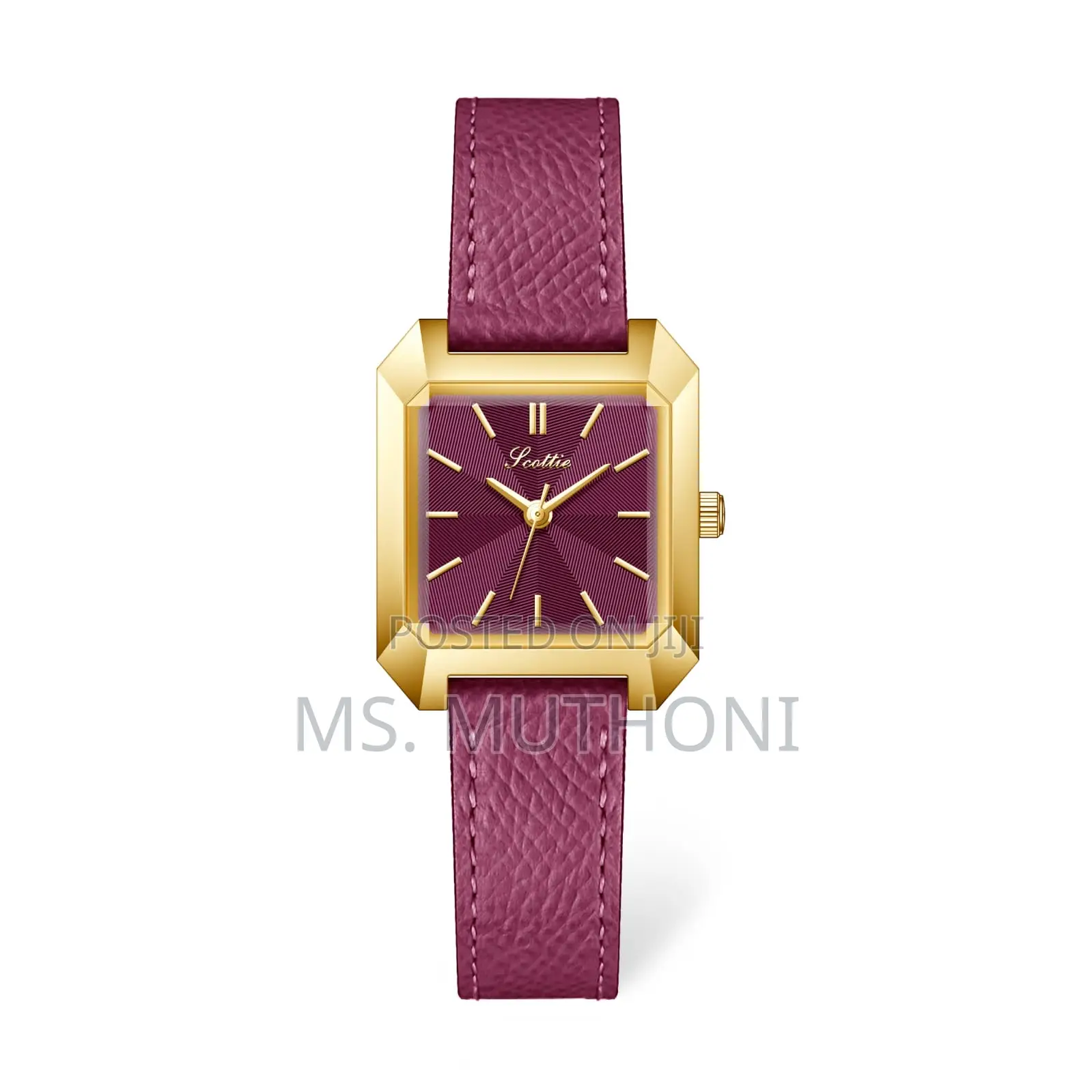Quartz Genuine Leather Straps Scottie Ladies Watch *