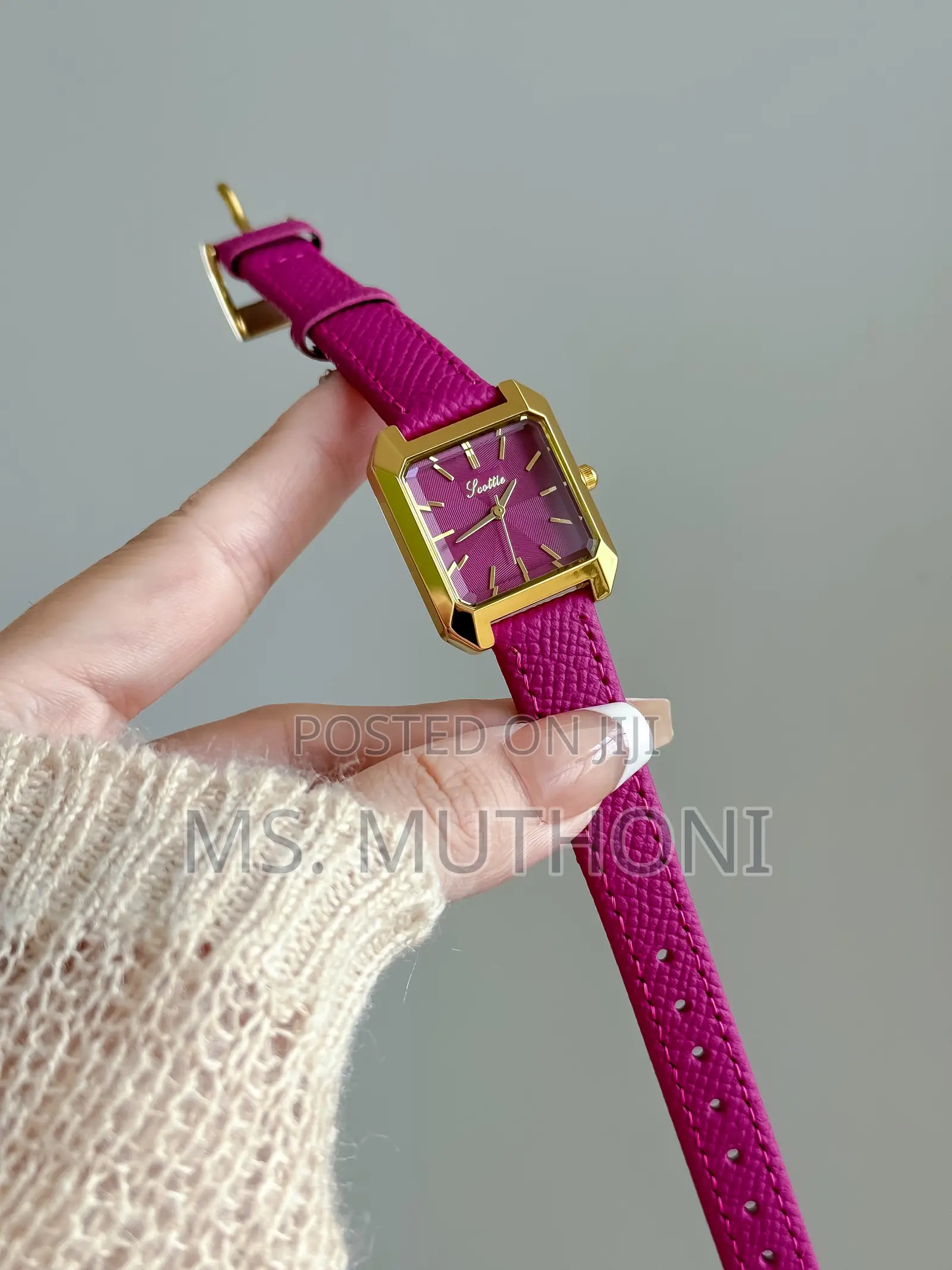 Quartz Genuine Leather Straps Scottie Ladies Watch *