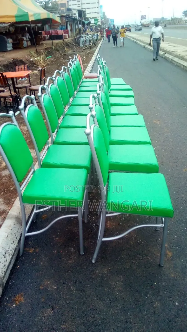 Green and Silver Hotel Chairs