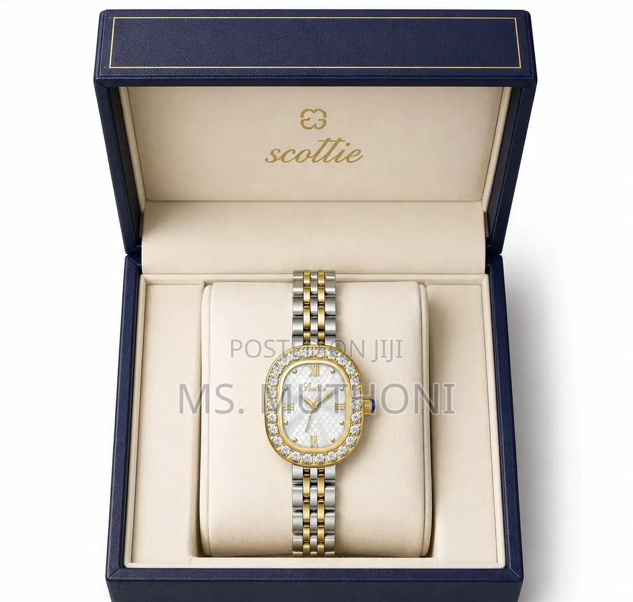 Textured Dial and a Diamond-Studded Bezel. Scottie Ladies Watch