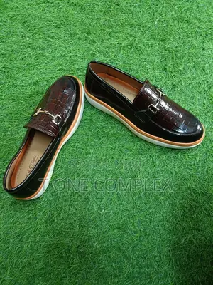 Original E G Classic Designer Men Loafers Brown Crocodile Skin Shoes