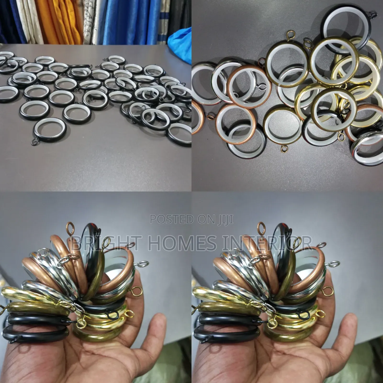 Metallic Rubber Coated Curtain Rod Rings Rings