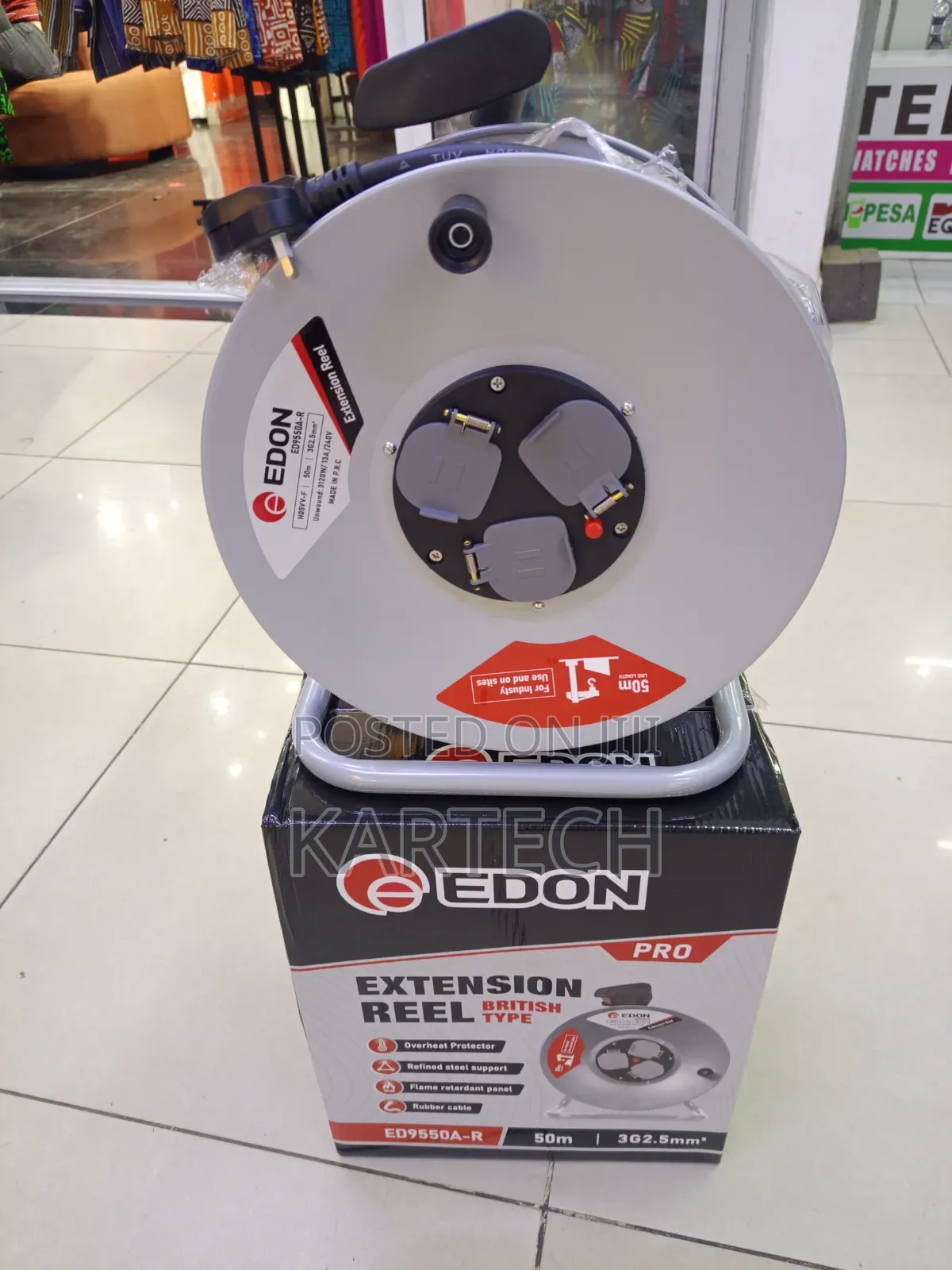 Edon Ed9550a-R 50m 2.5 Mm Extension Reel Cable – 3g X 2.5mm2
