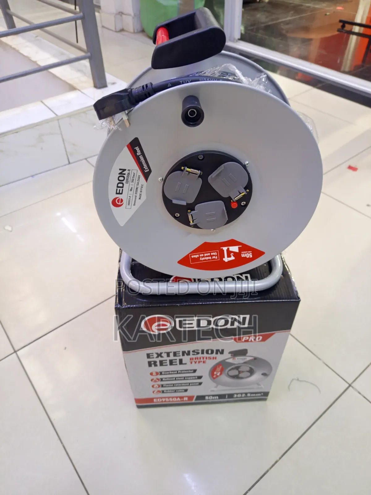 Edon 50m Extension Reel Cable – 3g X 2.5mm2 Heavy Duty Power Reel