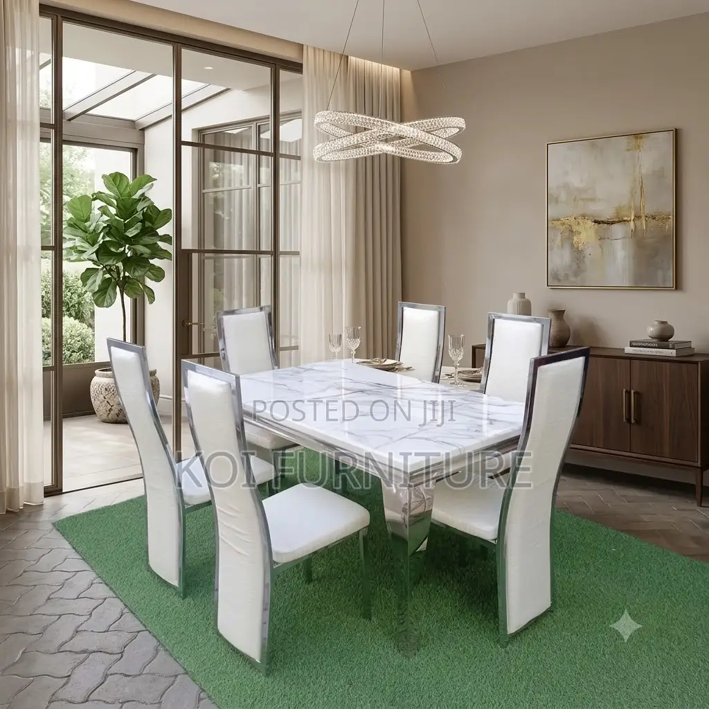 Dining Set; Six Seaters Marble Homes Dining Set