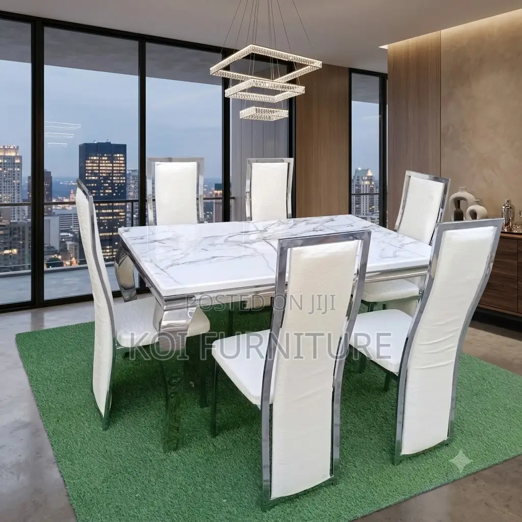 Dining Set; Six Seaters Marble Homes Dining Set