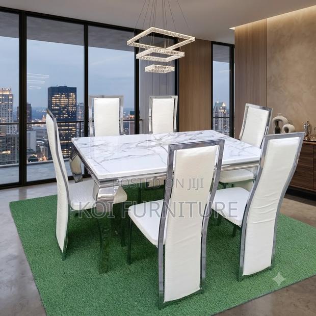 Dining Set; Six Seaters Marble Homes Dining Set - thumbnail 4