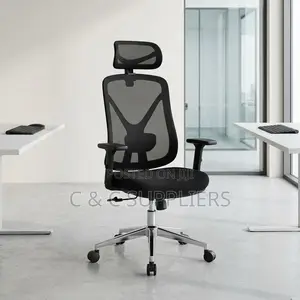 Office Black Ergonomic Swivel Chair.
