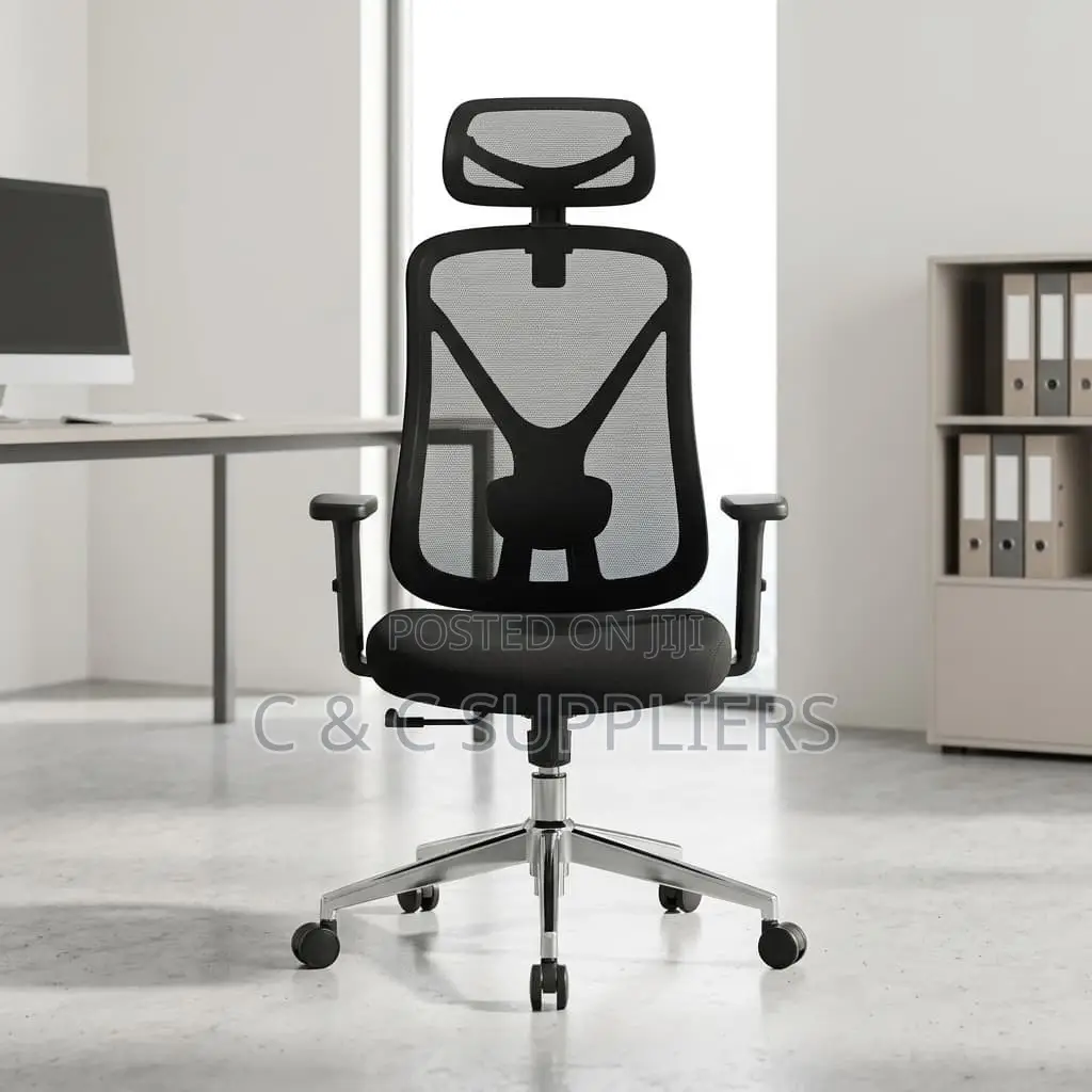 Office Black Ergonomic Swivel Chair.