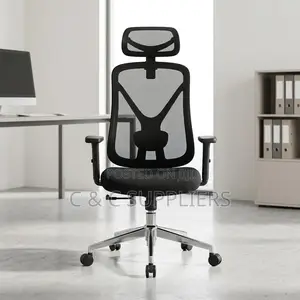 Office Black Ergonomic Swivel Chair.