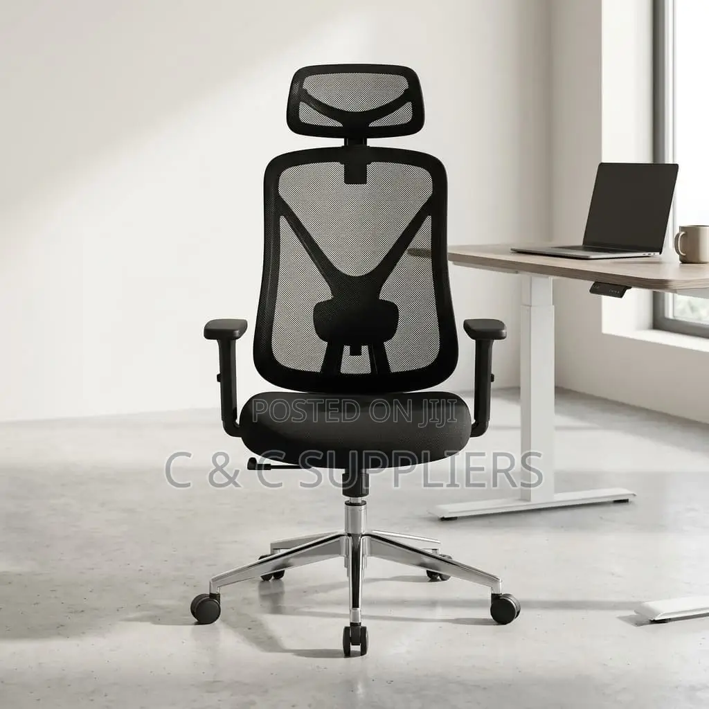 Office Black Ergonomic Swivel Chair.
