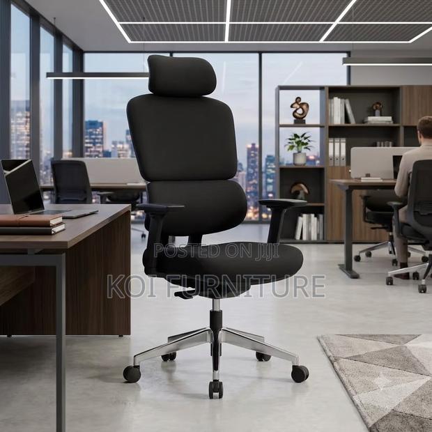 Office Chairs; High Backrest Leather Executive Office Chair - thumbnail 3