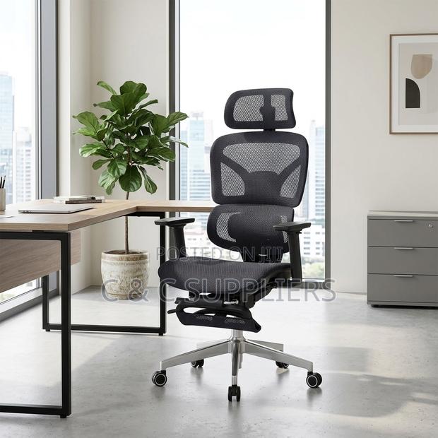 Mesh Swivel Orthopedic Seat With Footrest - thumbnail 3