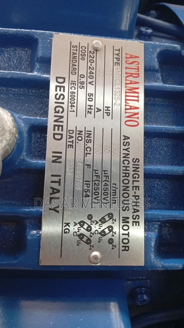 Electric Motor 10hp High Speed Single Phase - thumbnail 2