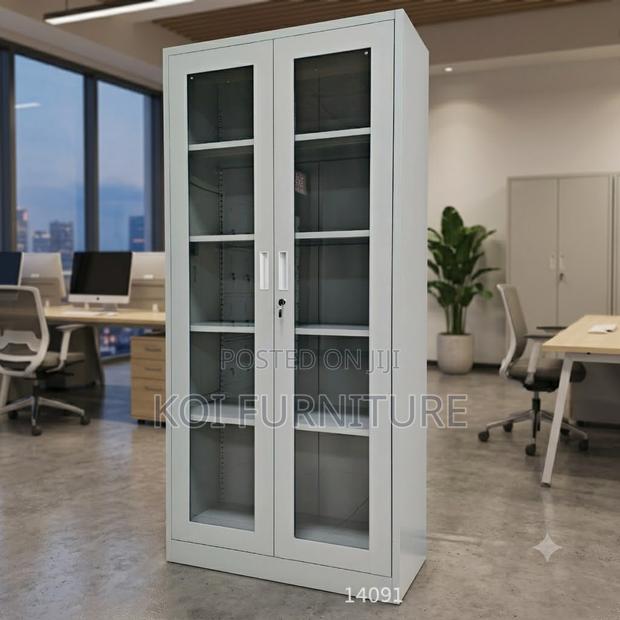 Office Cabinets; Filing Cabinet With Two Glass View Doors - thumbnail 4