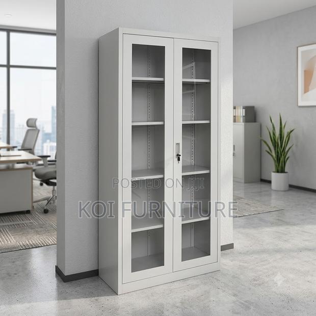 Office Cabinets; Filing Cabinet With Two Glass View Doors - thumbnail 5