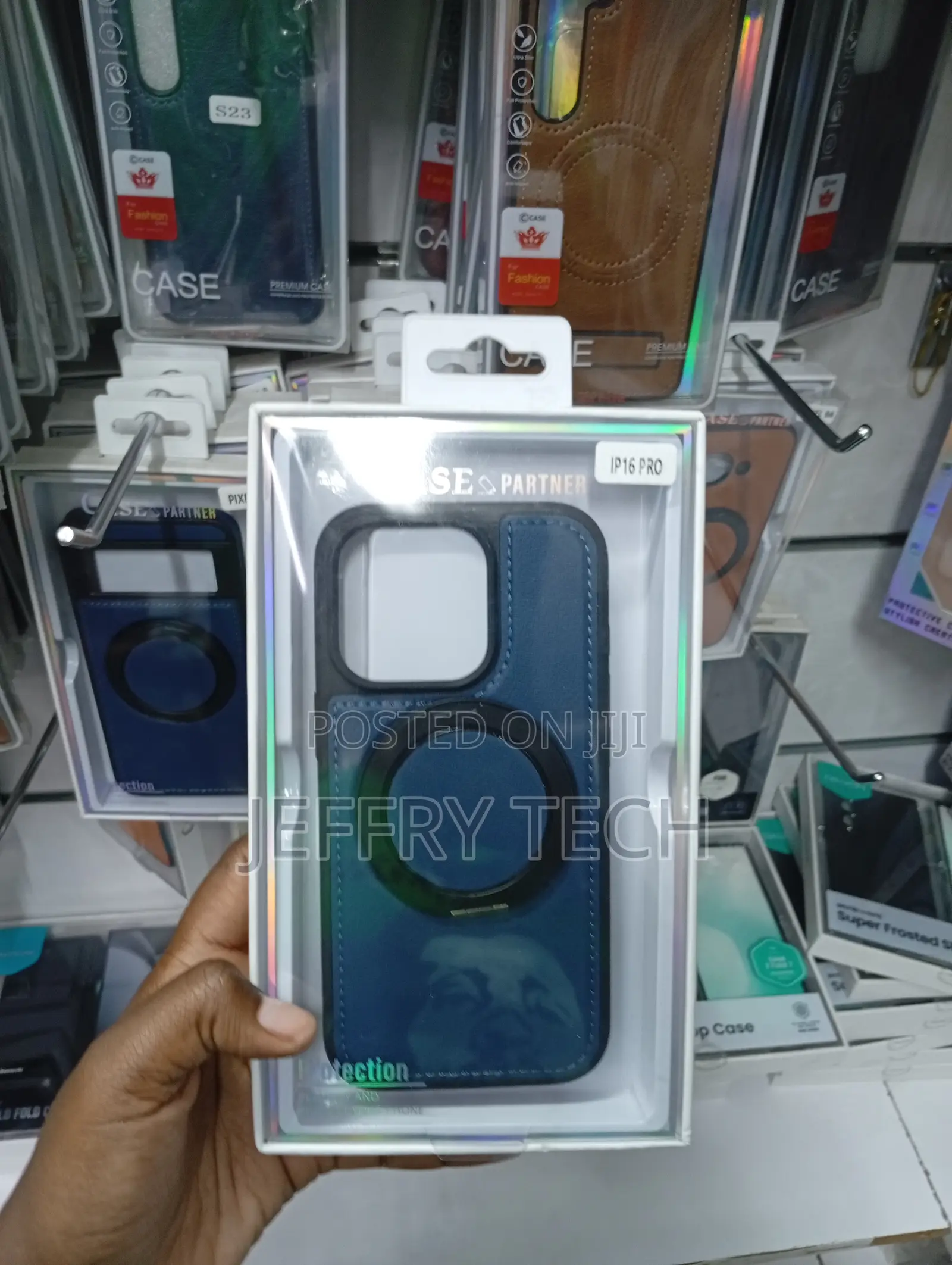 iPhone 16 Pro Blue Slip-Resistant Grip Case