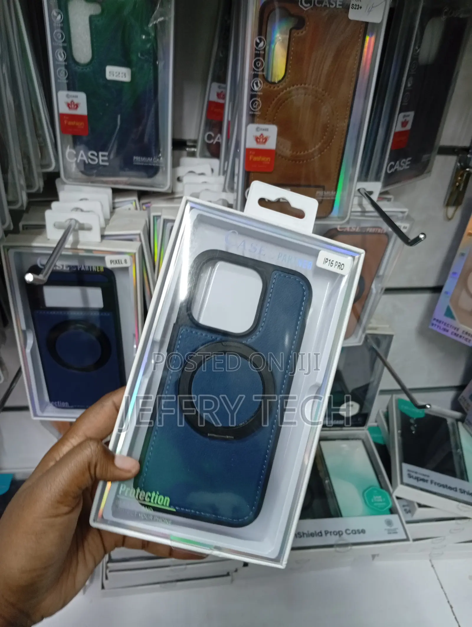 iPhone 16 Pro Blue Slip-Resistant Grip Case