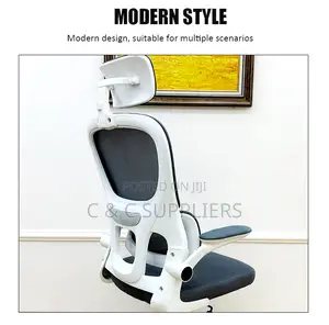 White Ergonomic Seat With Flipping Up Armrest