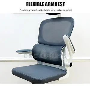 White Ergonomic Seat With Flipping Up Armrest