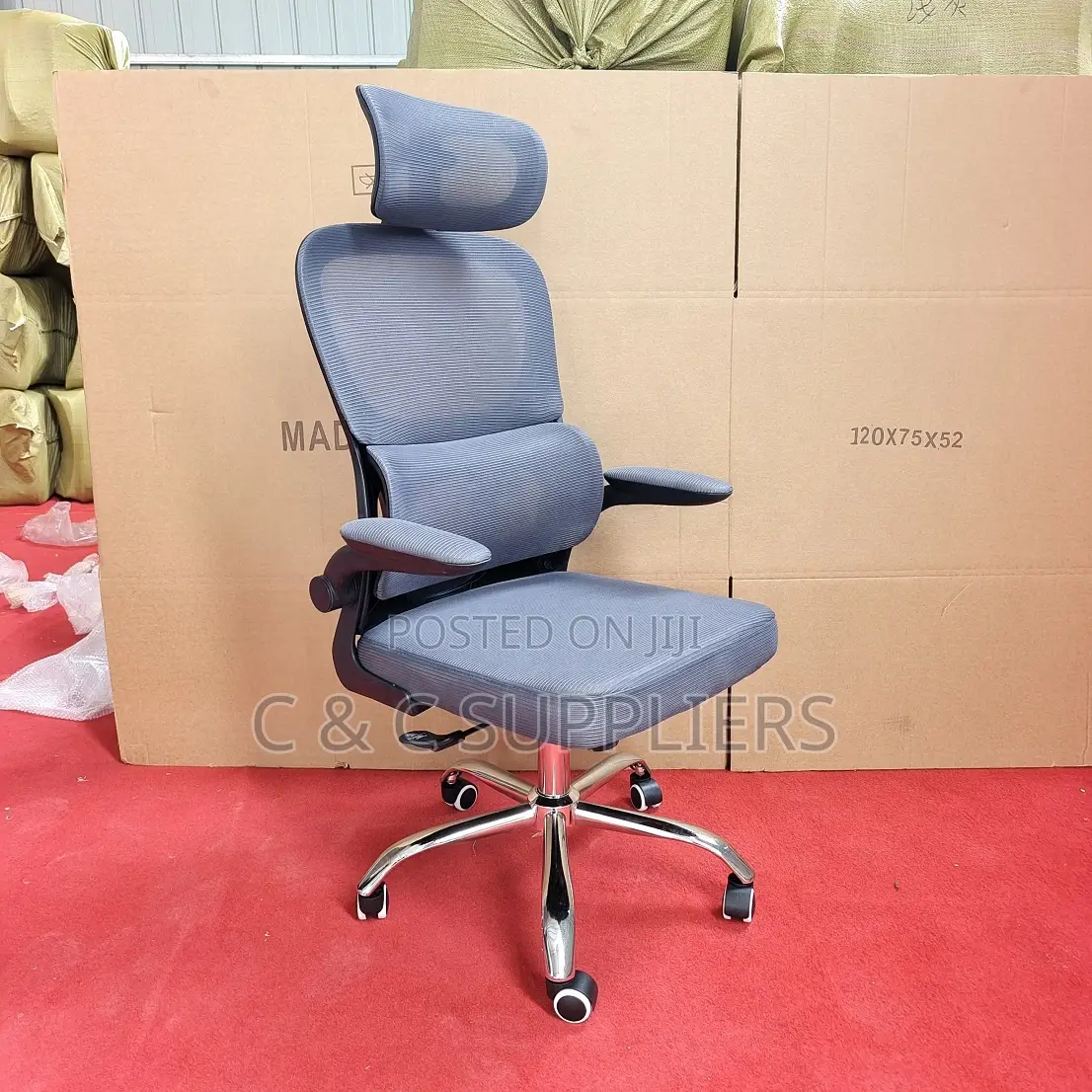 White Ergonomic Seat With Flipping Up Armrest
