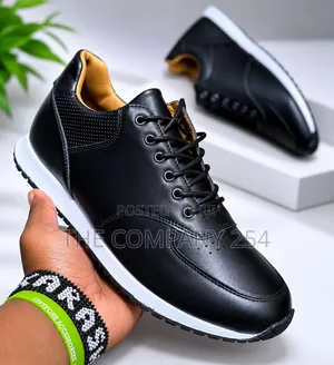 Quality Casual Leather Rubber Laced Shoes Available