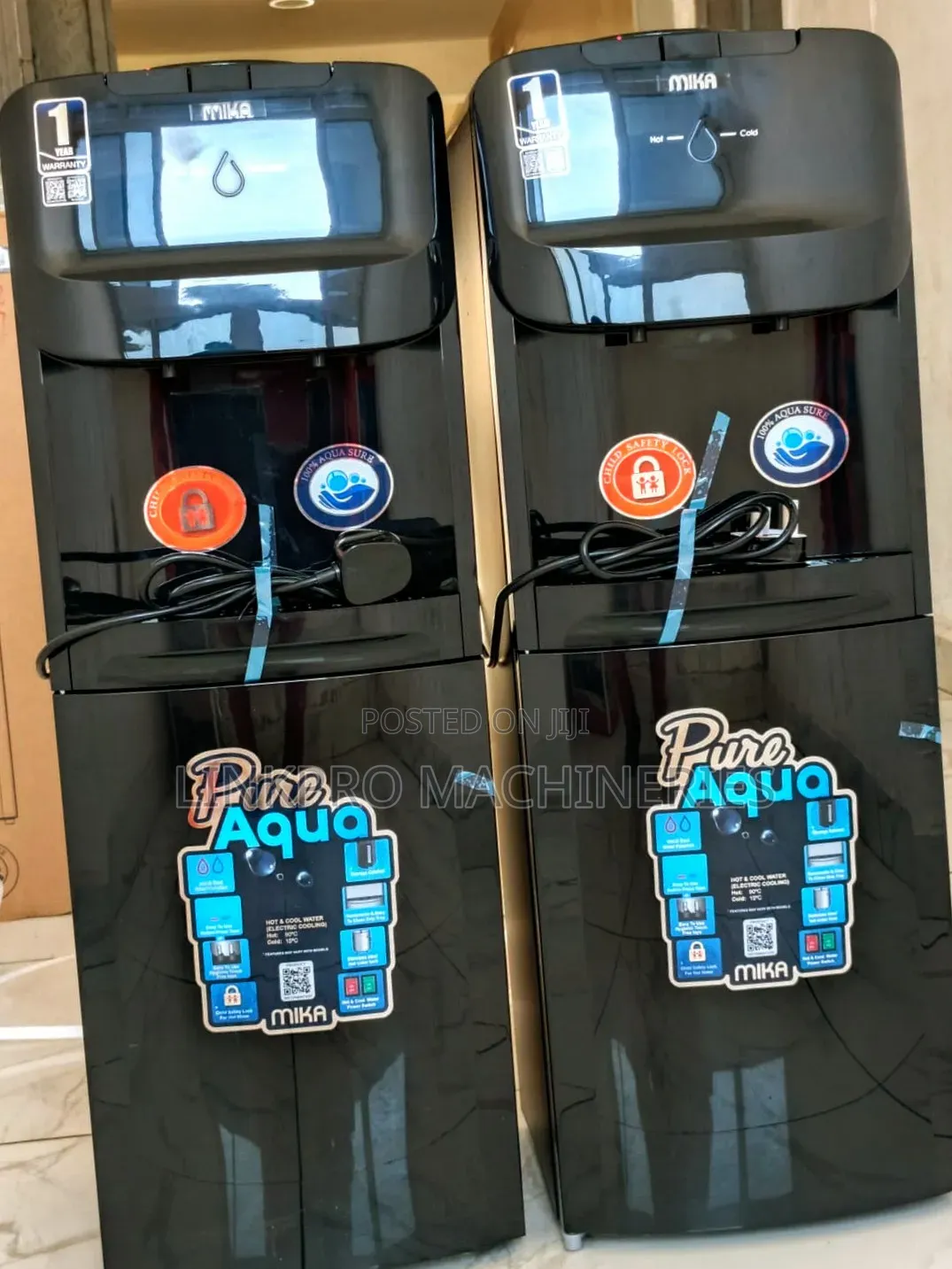 Black Mika Free Standing Hot and Cold Water Dispenser