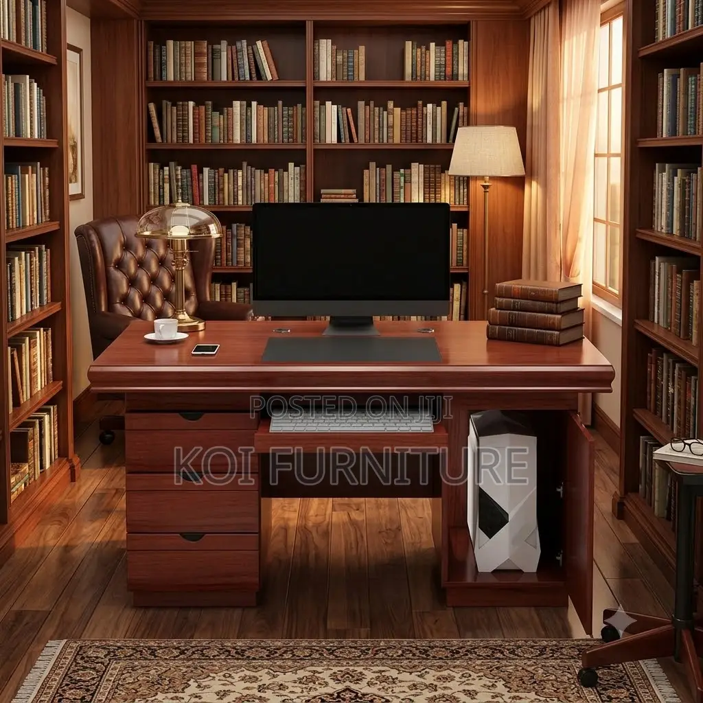 Office Desk; 1.4 Meters Executive Directors Home Office Mahogany Desk