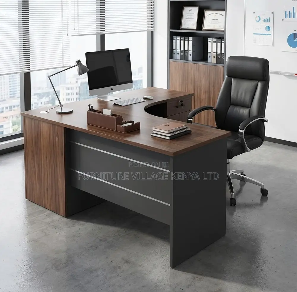 4.59ft L-Shaped Executive Office Desk
