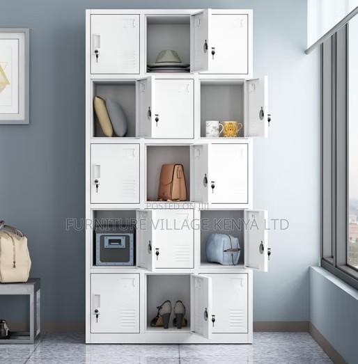 Modern 15-Locker Office Steel Cabinet