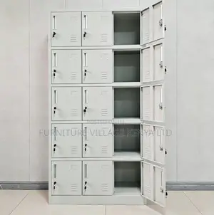 Modern 15-Locker Office Steel Cabinet