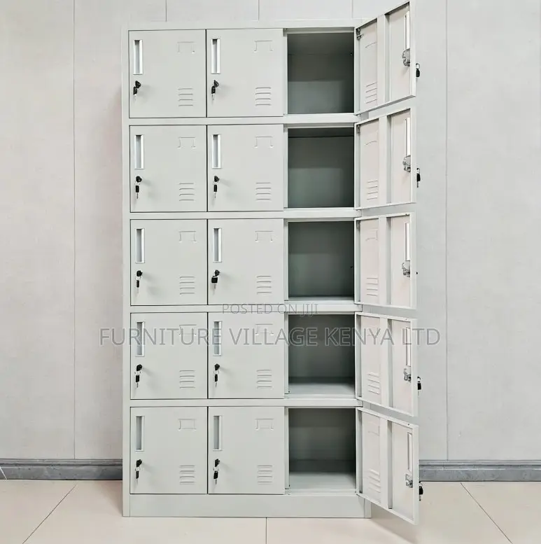 Modern 15-Locker Office Steel Cabinet