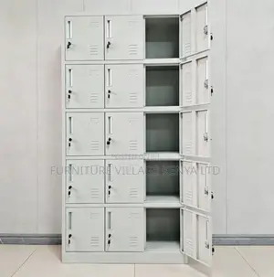 Modern 15-Locker Office Steel Cabinet