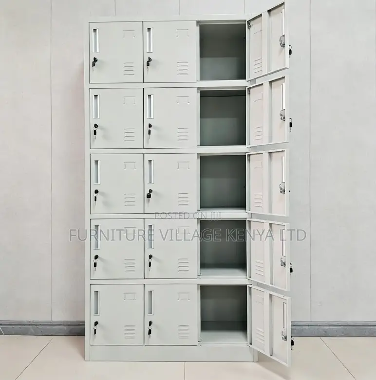 Modern 15-Locker Office Steel Cabinet