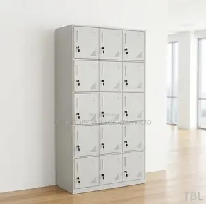 Modern 15-Locker Office Steel Cabinet