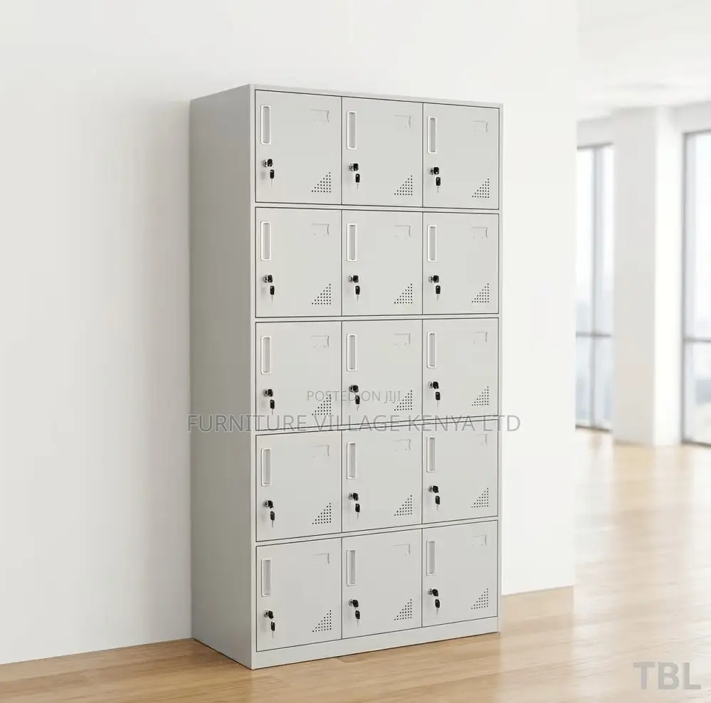Modern 15-Locker Office Steel Cabinet