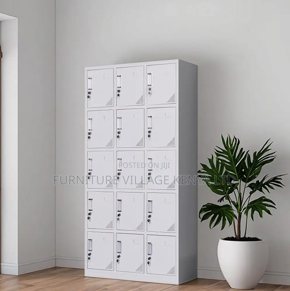 Modern 15-Locker Office Steel Cabinet