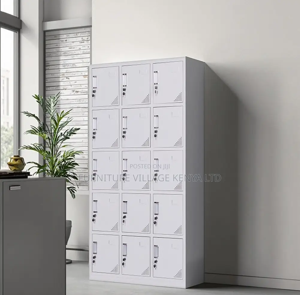 Modern 15-Locker Office Steel Cabinet
