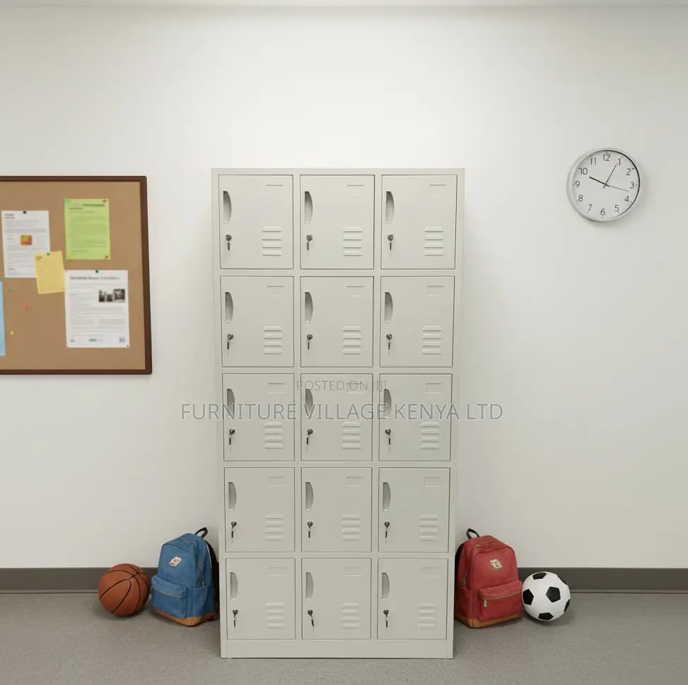Modern 15-Locker Office Steel Cabinet