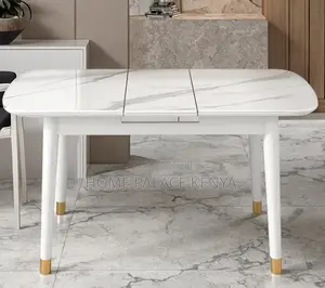 Dining Table: Adjustable Extendable Marble Dining Table