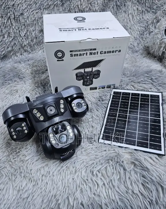 Wireless Solar Camera Three-Lens 360 PTZ Wifi Night-Vison Weatherproof
