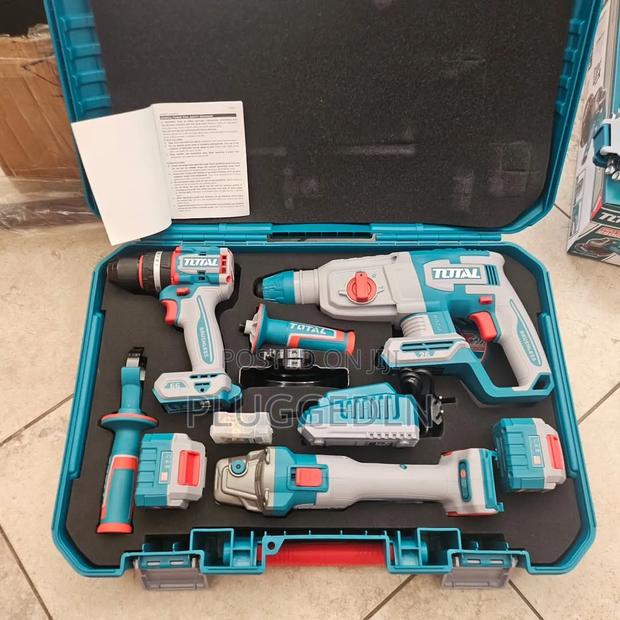 Total Cordless Combo Kit- Angle Grinder/Impact Drill/Rotary Hammer
